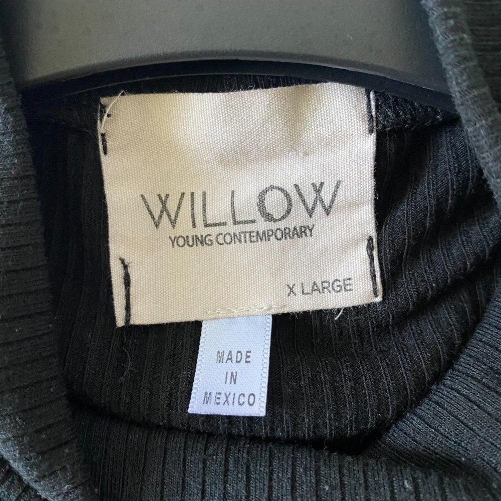 Willow Ribbed Cutout Top Womens XL Black Excellent Mock Neck Long Sleeve 6151 - Picture 3 of 8
